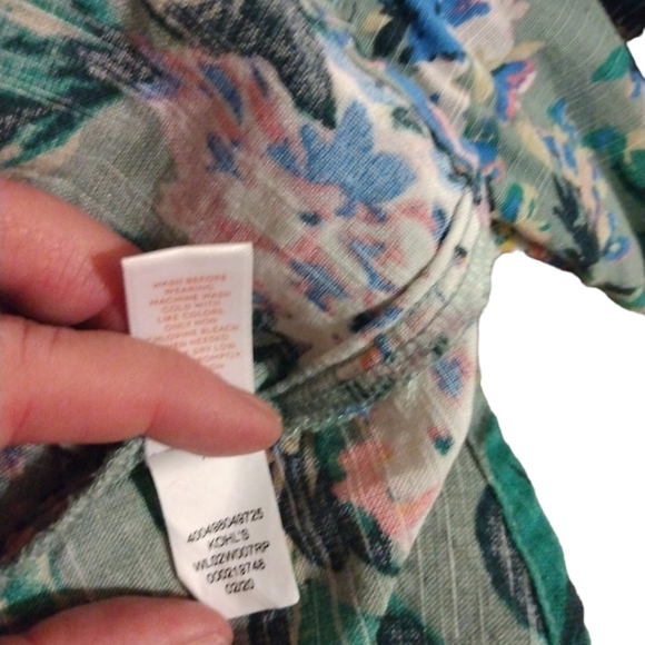 Lauren Conrad Floral Button Accented Peasant Top Plus Size XXL - Picture 10 of 11